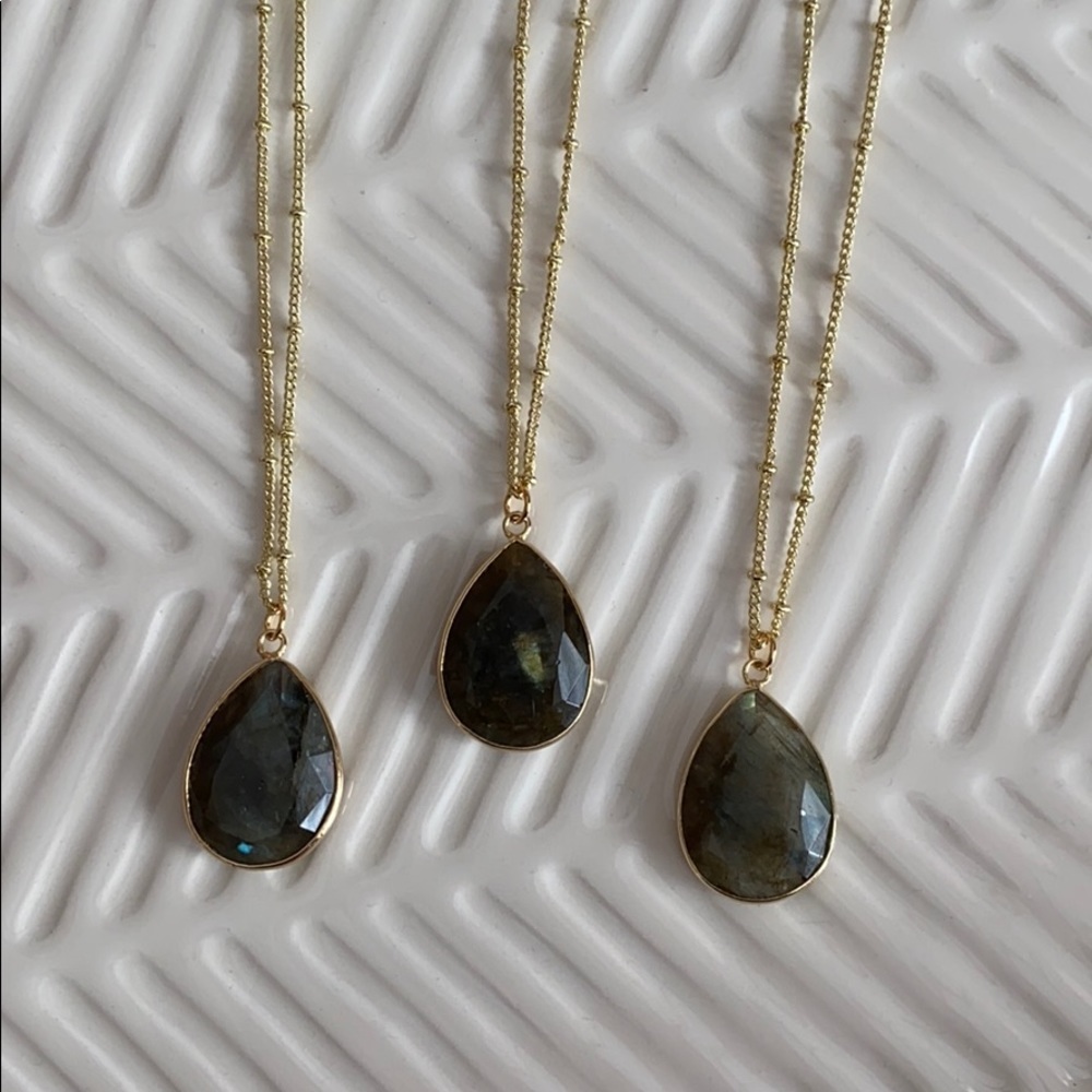 Labradorite Nebula 14K GP Necklace - Picture 2 of 4
